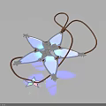 Stylish Unique Blue Star Shaped Clothing Accessory Pendant With Brown Cord