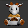 Goat Shaped Plush Kids Furniture Chair With Yellow Patterned Design And Soft Material