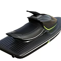 Sleek Black Wave Craft Yacht With Green Accent Stripes And Modern Design