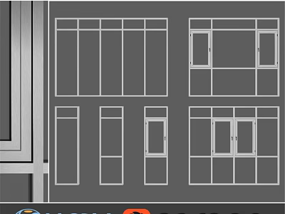 Modern Casement Windows Design With Aluminum Frames And Multiple Panel Layouts 3d model