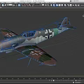 Vintage Military Fighter Aircraft with Camouflage Paint Green Brown Colors Iron Cross Insignia Yellow Propeller Design