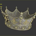 Elegant Silver Decorative Crown With Intricate Heart Patterns And Curved Base Decorations