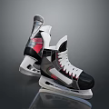 Modern Black White Red Ice Skates With Comfortable Boot Laces And Sharp Blade Design 3d model