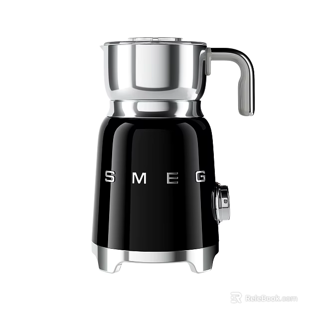 SMEG Black And Silver Coffee Maker Modern Metallic Kitchen Appliance Design 3d model 