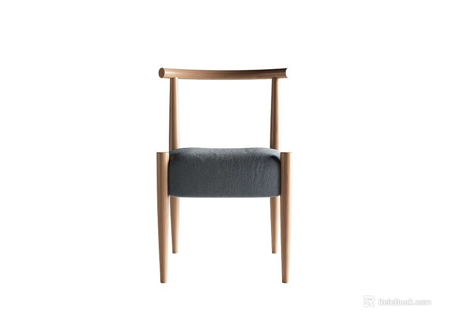 Modern Simple Single Sofa With Wooden Frame And Gray Fabric Upholstery Design 3d model 