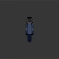 Blue Sci Fi Weapon With Glowing Circular Light And Metallic Texture