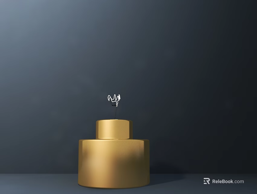 Sleek Golden Table Lamp With Two Tiered Base On Dark Background 3d model