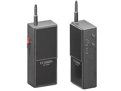FERROS Black Electronic Devices With Antennas Red Button And Stereo Marking 3d model