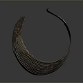 Copper Sculpture With Wavy Stripes And Shiny Surface In Circular Design