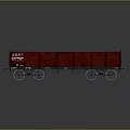 Red Freight Train Carriage With Black Top And White Text On Side