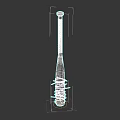 Rustic Baseball Bat Weapon With Barbed Wire Wrapping And Wooden Handle For Tactical Use