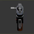 Modern Tactical Gun With Perforated Body Orange Grip And FALKE Inscription Design