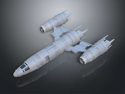 Advanced 3D Model Of Futuristic Spacecraft For Deep Space Exploration With Multiple Engines 3d model