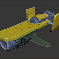 Yellow And Green Sci Fi Spaceship Model With Unique Structure And Design