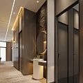Modern Billiard Room Interior With Billiard Tables 8 Ball Logo And Hanging Lighting Fixtures