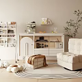 Cream Style Casual Chair French Style Simple European Cloud Sofa Lazy Sofa 3d model