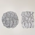 Gray Toned Circular And Irregularly Shaped Stylish Rugs With Natural Vein Like Texture
