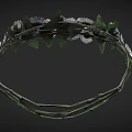 Braided Branch Wreath Adorned With White Daisies And Green Leaves