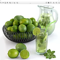 Modern Juice Green Lemon Juice 3d model