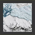 Alpine Glacier Terrain With Snowy Peaks Blue Ice And Rocky Ridges
