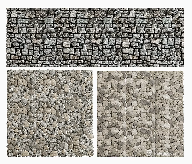 Building Exterior Wall Featuring Natural Stone Textures And Rustic Pebble Patterns 3d model