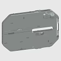 Detailed Gray Industrial Mechanical Component Featuring Structural Holes And Connectors Design 3d model
