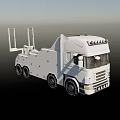 White Heavy Duty Transport Truck With Roof Lights And Side Mounts