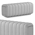 Modern Beige Fabric Sofa Bench With Gold Metal Base And Channel Stitched Design