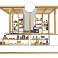 Log coffee bar sales counter 3d model