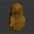 Realistic 3D Monster Head Model With Open Mouth Sharp Teeth Yellow Brown Skin And Mane