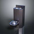 Stainless Steel Vertical Restroom Fixture With Sink And Toilet Bowl