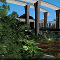 Modern Road Infrastructure Bridge With Greenery Mountain Views And Clear Blue Sky 3d model