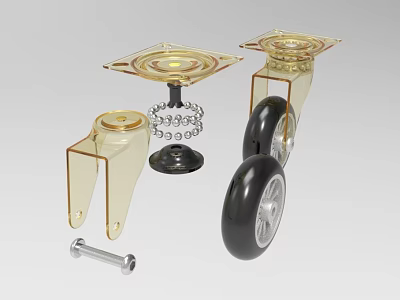 High Quality Industrial Equipment Components With Wheels Brackets Springs And Bolts 3d model
