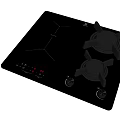Black Modern Built in Gas and Induction Cooktop Household Kitchen Appliance
