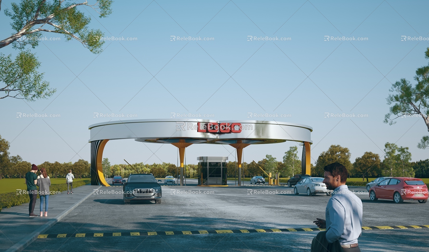 Modern Gate Gate Building Factory Gate Guard Recorder Room Gate Entrance Park Gate Gate Gate 3d model