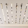 Modern Interior Ceiling Lighting With Elegant Linear Arrangement Of Recessed Downlights And Track Spotlights