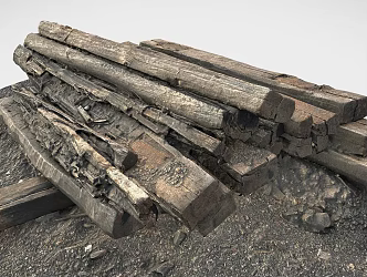 Train track old ground floor 3d model