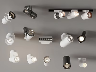 Modern LED Downlights And Spotlights With White Black Designs For Home Ceiling Lighting 3d model