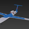Blue And White Commercial Airliner With Twin Engines And Wing Design