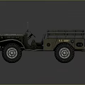 Vintage Military Truck With Open Cargo Bed Metal Rails And Classic Grille Design