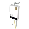 Efficient Home Electric Water Heater With White Body Gray Exhaust Pipe And Black Control Panel