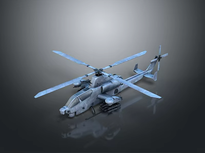 Advanced Military Combat Helicopter With Rotors Weapon Systems And Airframe Design 3d model
