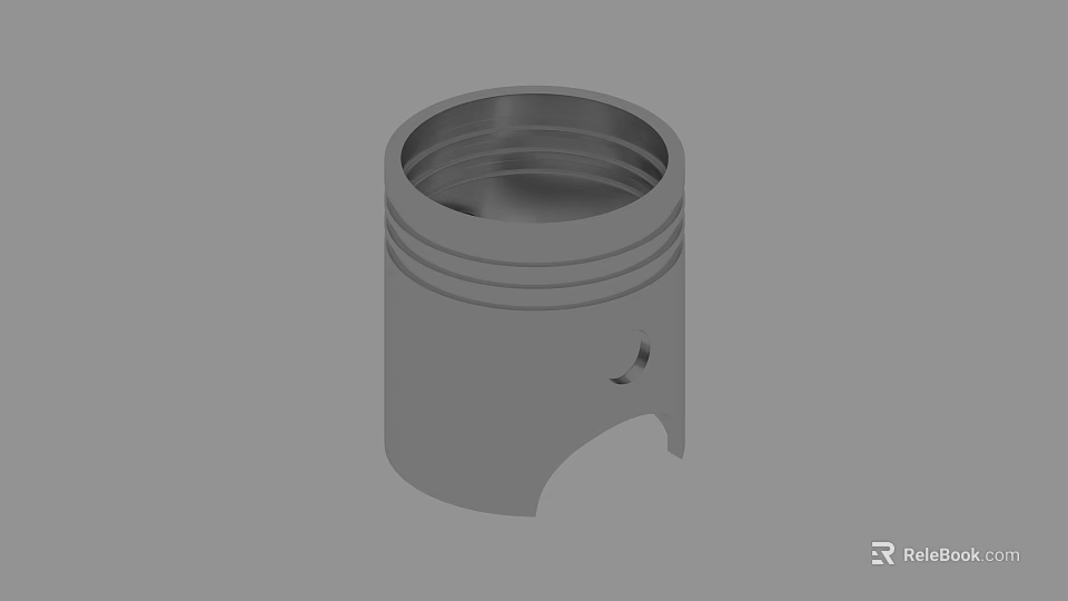 3D Rendered Mechanical Piston Engine Component With Cylindrical Shape And Hole 3d model 