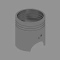 3D Rendered Mechanical Piston Engine Component With Cylindrical Shape And Hole
