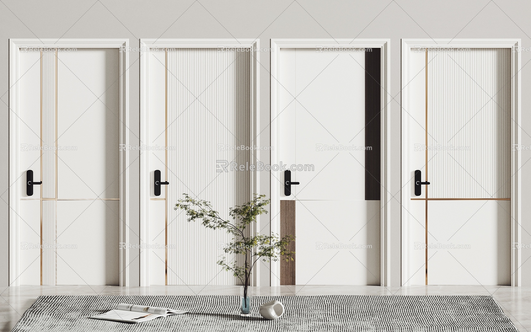 door bedroom door swing door wooden door 3d model