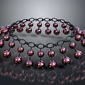 Decorative Hanging Ornament With Black Ring Structure And Purple Red Beads For Home Decoration