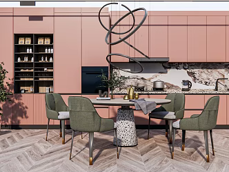 Modern Dining Table and Chair Combination Dining Table and Chair 3d model