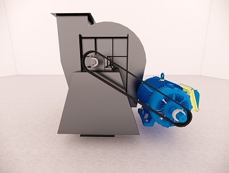 Induced draft fan on waste liquid incinerator system 30KW 3d model