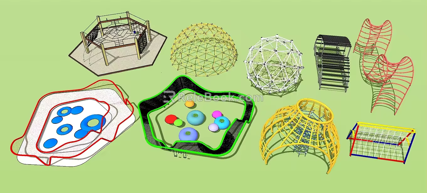 Modern amusement equipment crawling net 3d model
