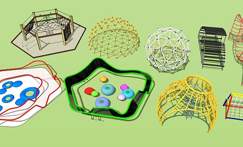 Modern amusement equipment crawling net 3d model